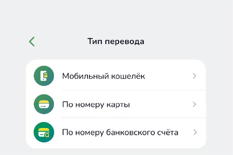 Укажите тип перевода