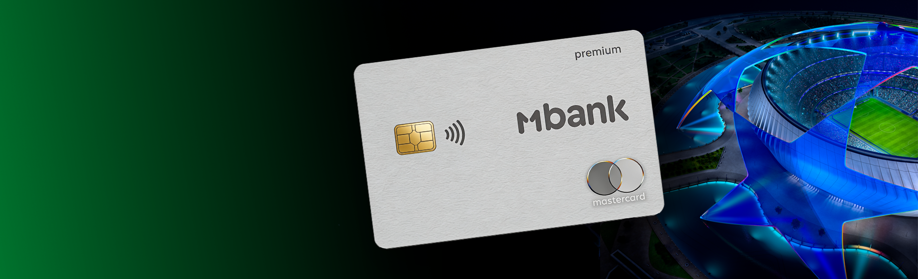 MBANK Mastercard World Elite баннери — UEFA Champions League финалына саякат утуп алуу мүмкүнчүлүгү